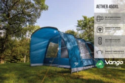 Vango Aether Poled 450XL Tent (2022) -Adventure Gear Shop earth collection poled infographics call outs6