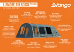 Vango Airbeam Vango Lismore Air 600XL Tent Package (2023) 13 Vango Airbeam Vango Lismore Air 600XL Tent Package (2023) -Adventure Gear Shop lismore air 600xl package 1