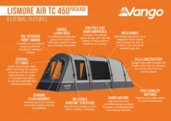 Vango Airbeam Vango Lismore Air TC 450 Tent Package (2023) -Adventure Gear Shop lismore air tc 450 package