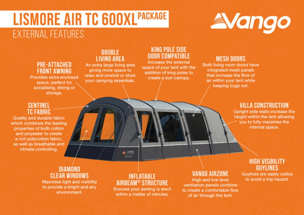 Vango Airbeam Vango Lismore Air TC 600XL Tent Package (2023) 5 Vango Airbeam Vango Lismore Air TC 600XL Tent Package (2023) - Image 5