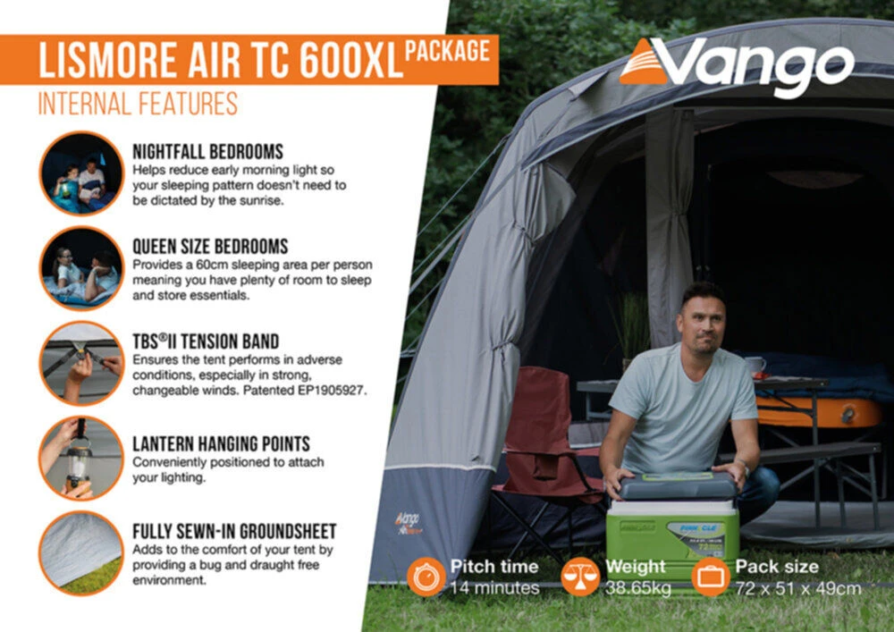 Vango Airbeam Vango Lismore Air TC 600XL Tent Package (2023) 6 Vango Airbeam Vango Lismore Air TC 600XL Tent Package (2023) - Image 6