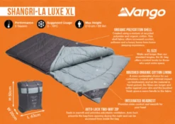 Vango Shangri-La Luxe XL Sleeping Bag (2023) -Adventure Gear Shop shangri la luxe xl infographic 1