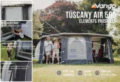 Vango Airbeam Vango Tuscany Air 500 Elements Proshield Caravan Awning (2023) -Adventure Gear Shop tuscany air 500 eps