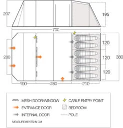 Vango Stargrove II 600xl Poled Tent (2022) 12 Vango Stargrove II 600xl Poled Tent (2022) -Adventure Gear Shop vango 2020 tents floorplan stargrove ii 600xl