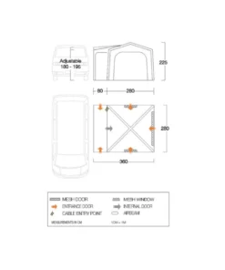 Vango Airbeam Vango Agora Air VW Awning (Moroccan Blue) -Adventure Gear Shop vango 2021 awnings floorplan agora vw
