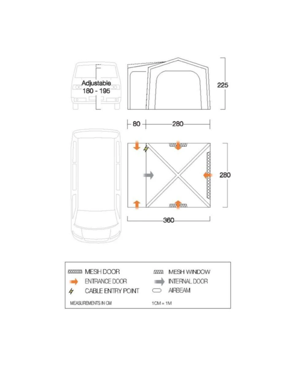 Vango Airbeam Vango Agora Air VW Awning (Shadow Grey) 3 Vango Airbeam Vango Agora Air VW Awning (Shadow Grey) - Image 3
