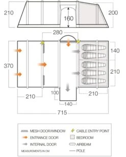 Vango Airbeam Vango Rome II Air 550XL Tent Package (2023) 12 Vango Airbeam Vango Rome II Air 550XL Tent Package (2023) -Adventure Gear Shop vango 2021 tents floorplan rome air 550xl hi